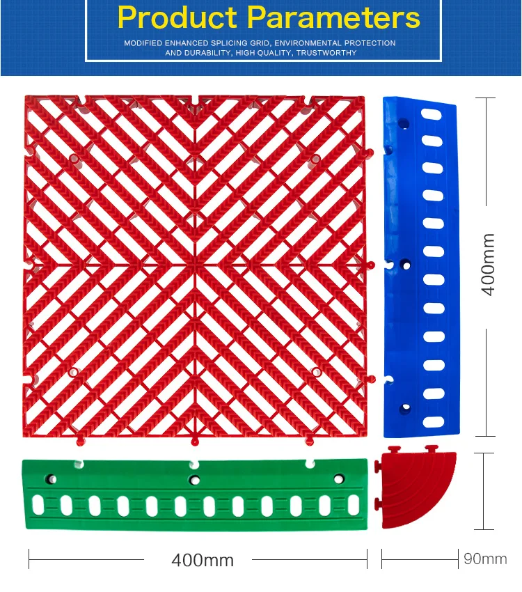 Best Selling Interlocking Garage Floor Tiles Removable Plastic PP Vinyl Flooring Workshop Car Detailing Shop Manufactured China