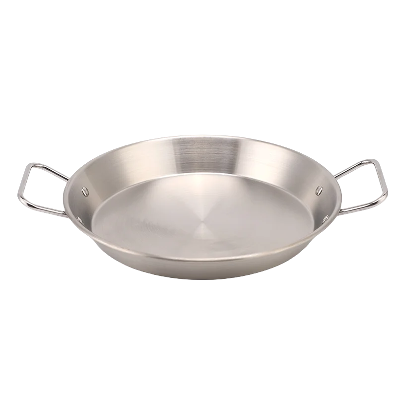 Double Handle Non Stick Skottel Braai Pan 34cm Stainless Steel Paella Pan