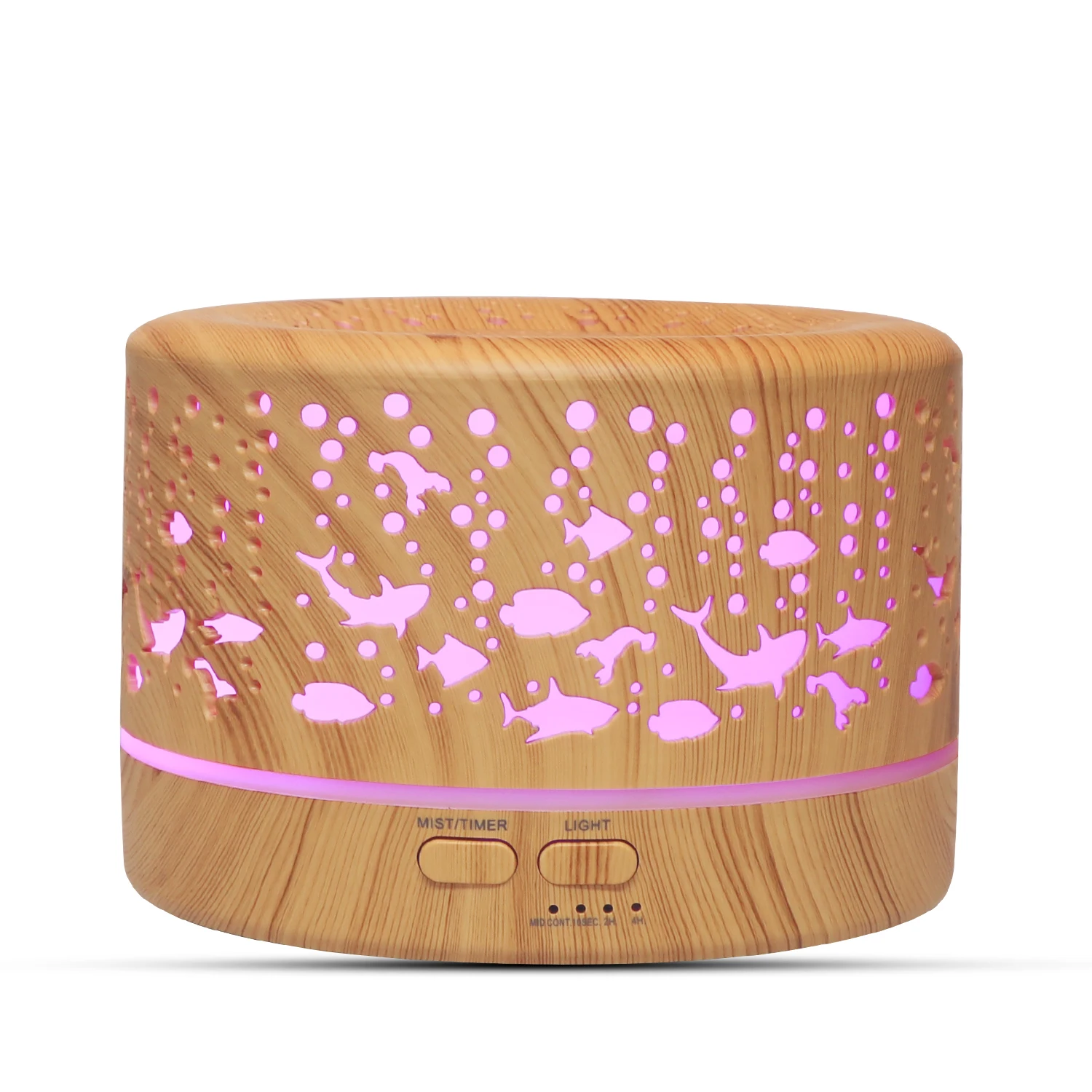 New products 2022 unique ultrasonic air humidifier air purifier essential oil mist 500ml wood grain aroma diffuser
