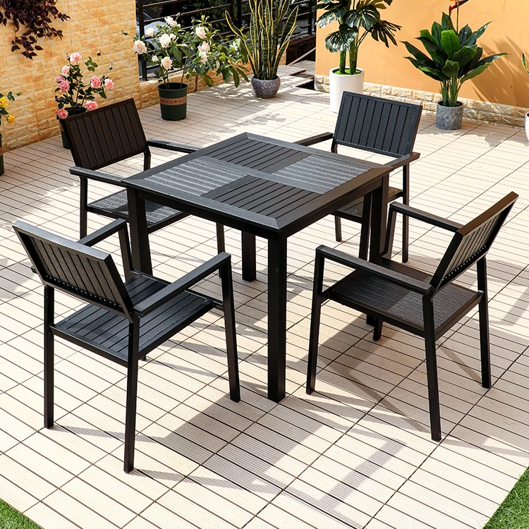 Modern outdoor restaurant tables and chairs garden patio set wooden outdoor furniture
