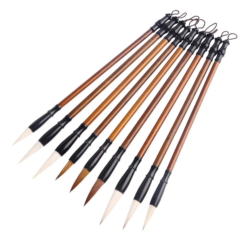 Paul Cezanne Chinese Liner Calligraphy Brush Pen Set Different Hair Weasel Hair Chinese Calligraphy Brush Pen Detail Brush