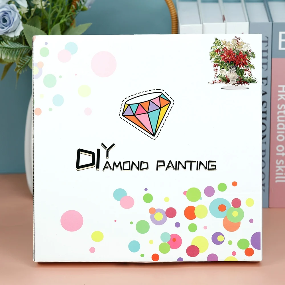 Factory Price 5D DIY Acrylic Diamond Painting Rose Vase Kit Home Desktop Decorative Art Craft Mosaic Painting Desktop Ornaments