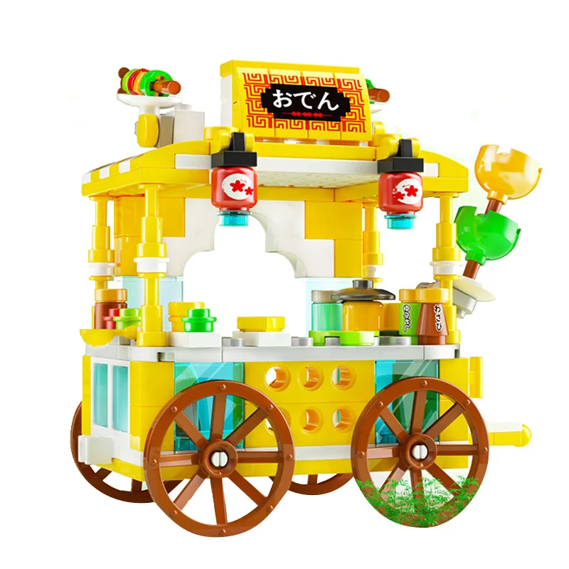 Delicious Skewers Of Incense Carts Street View Grill Shop Ice Cream Shop Exquisite Mini Building Blocks Educational Toys