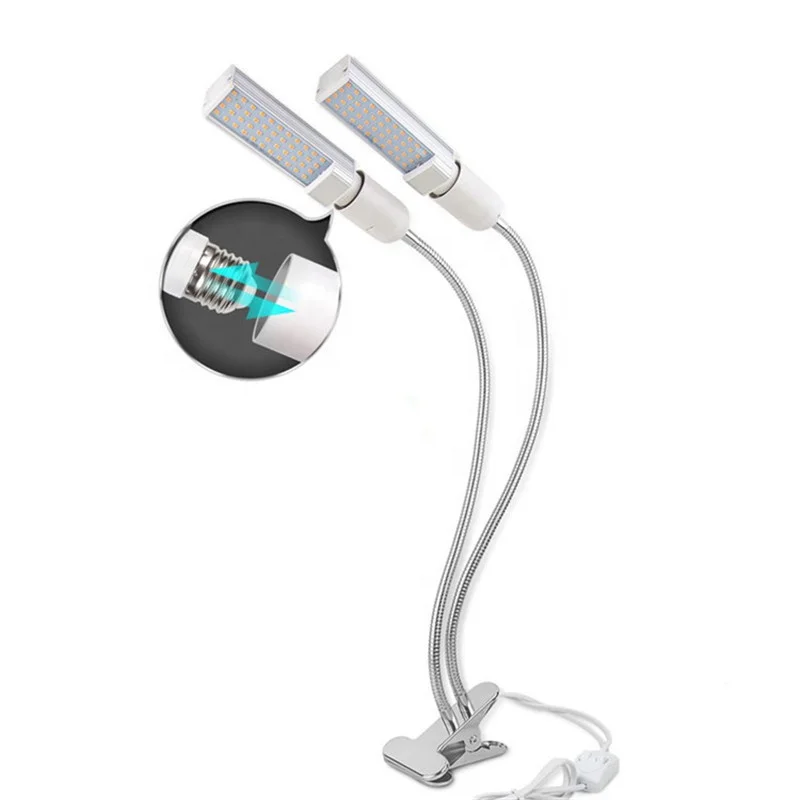 Eslas Multiple Replaceable E27 Light Bulb LED Grow Lights Aluminium Gooseneck Clamp for Sale