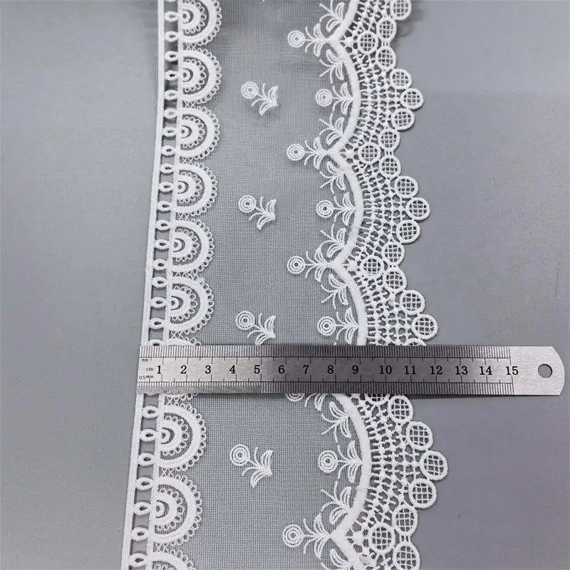 Hot Sale Gament Accessories Polyester Lace Trimming Embroidery Suitable For Wedding Dress