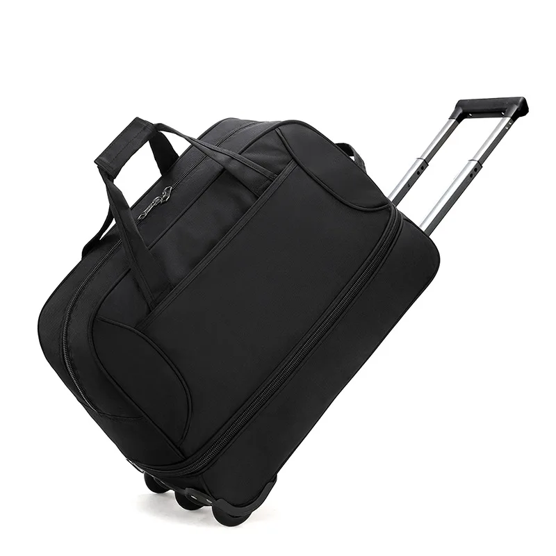 Foldable Travel Trolley Luggage Bag with 4 Wheels Lightweight Soft Suitcase