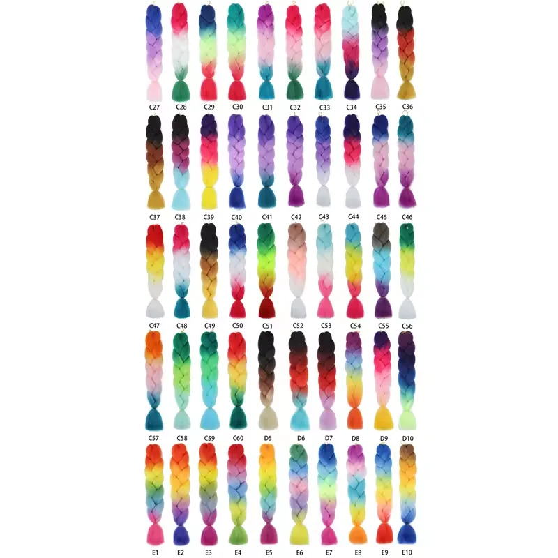 Multicolor Jumbo Braid Hair Weft 100g Synthetic Fiber Machine Double Weft 24 Inch Fiber Durable Accessory