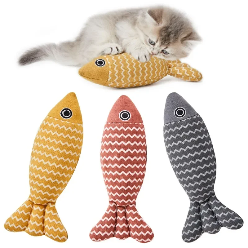 Toys Fish Sound Soft Cloth nip Line Interactive Kitten Exercise Kicken Indoor for All Breed Products