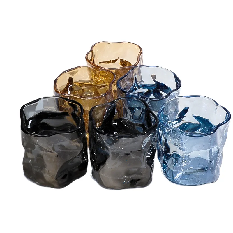ins style creative origami cup twist glass bar whiskey transparent beer mug glass water glass