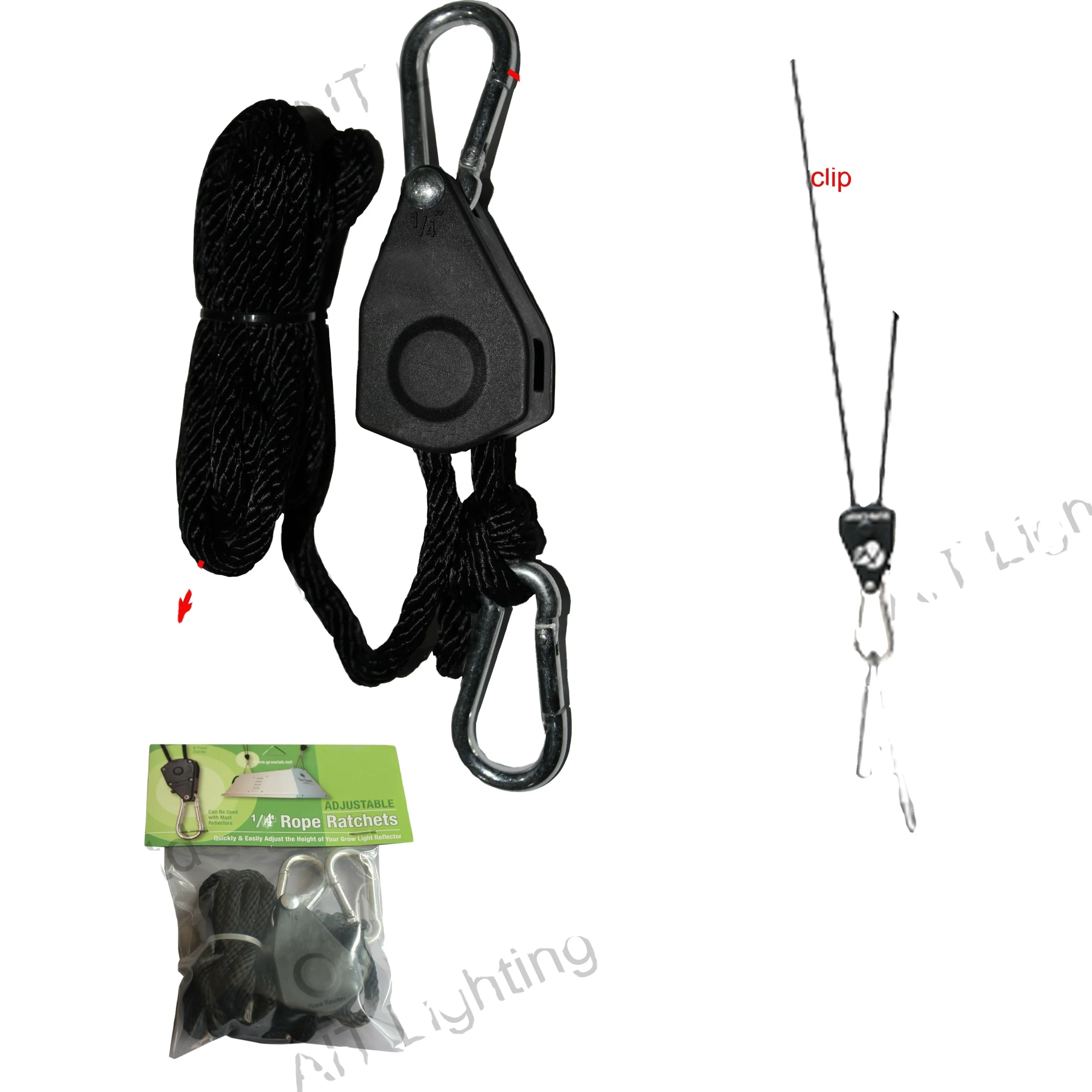 
Direct Manufacturer Garden Tool Grow Light Hanger 1/4 Rope Ratchet 