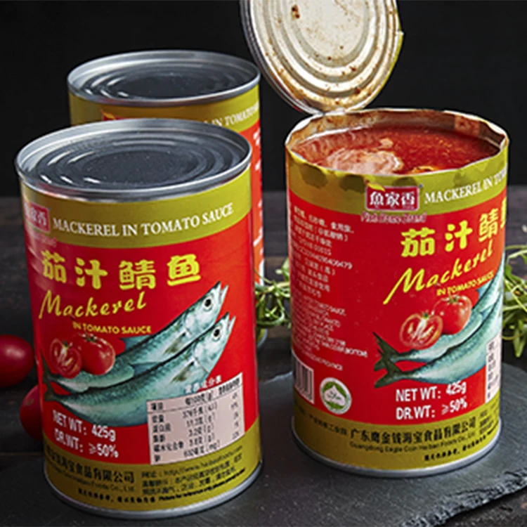Canned food pacific fish mackerel price horse mackerel in tomato sauce 425g