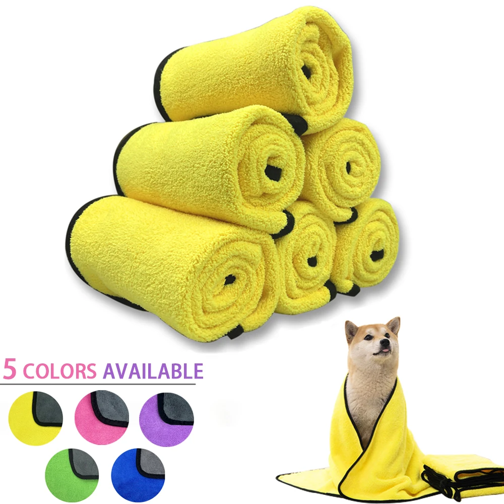Quick-drying Pet Dog and Cat Soft Fiber Water-absorbent Bath Cleaning Towel Pet Supplies