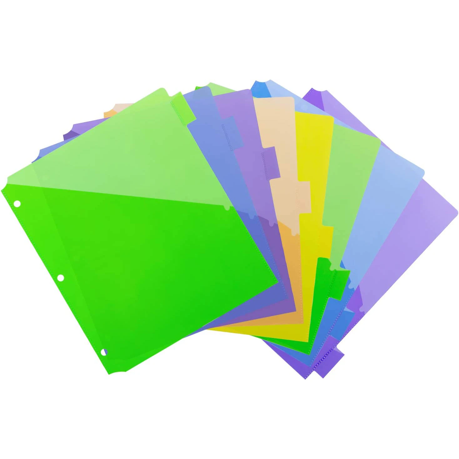 Eco Colored A5 Paper Page Dividers Loose-Leaf Notebook Inserts Spacer 6 Holes Separator Page Planner Index