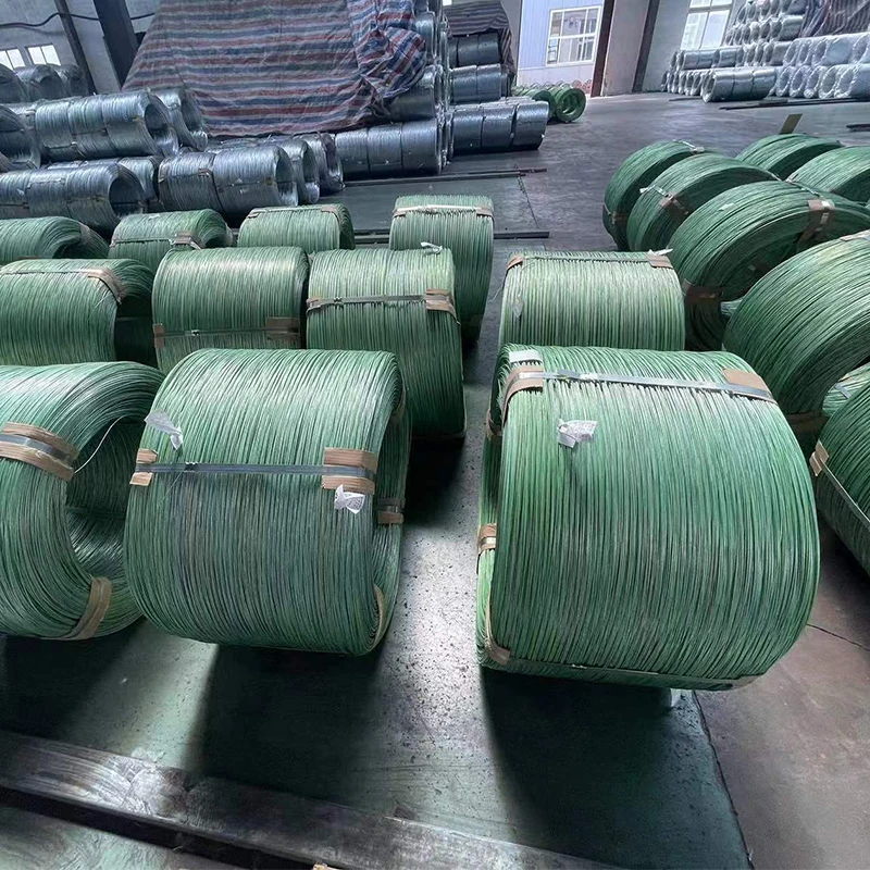 Spray Bright Barbed Wire Coated Green Gabion Mesh Galvanized Aluminum-magnesium Wire For River Mountain Flood Prevention