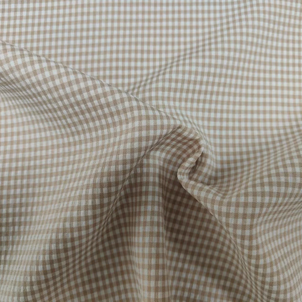 Shaoxing Textile Solid Yarn Dyed POLYESTER/SPANDEX Check Fabric For Dress And Clothing