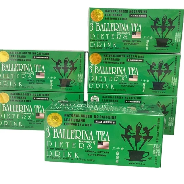 100% Naturally Herbs Caffeine Free 3 Ballerina Tea for Beauty Slim Smooth Skin
