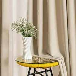 Solid Color Blackout Curtains for Bedroom Home Decor Linen Drapes Thermal Insulating Custom Curtain Linen