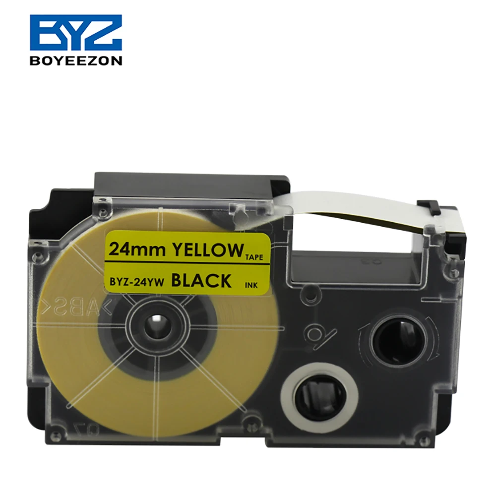 Boyeezon совместим с оптическими зумом casio запечатанных лент для XR-24YW черный на желтом цвете 24 мм картридж используется печати