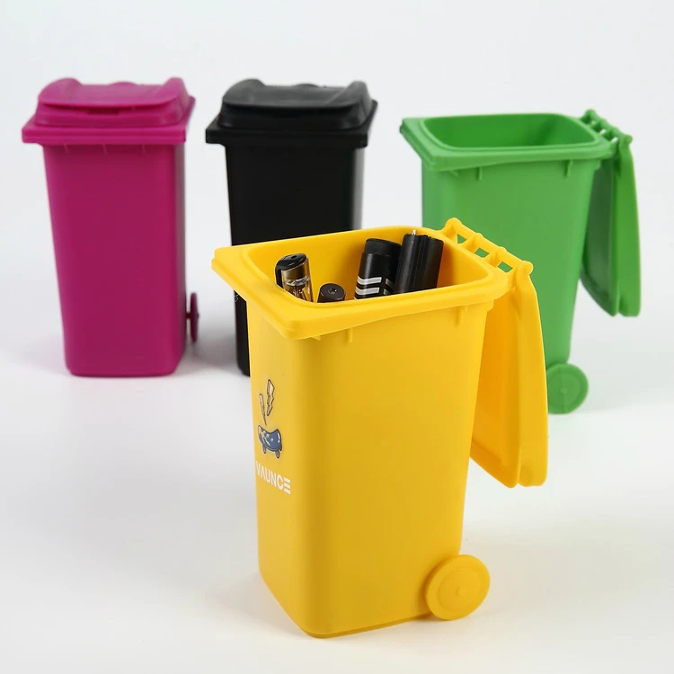 Promotional Gift Plastic Mini Rubbish Bin, Mini Trash Can With Lids/