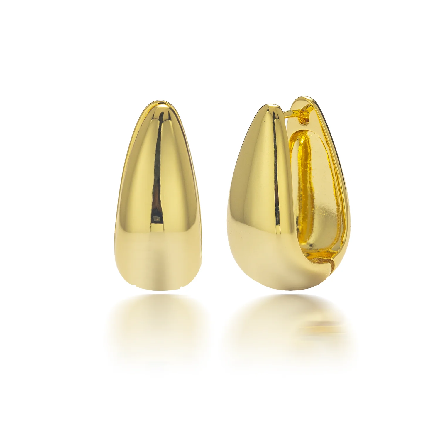 Wholesale Delicate Sterling 925 Silver High Quality 18K Gold Plated Thick Tube Round Circle Hoop Earrings for Destiny Jewellery