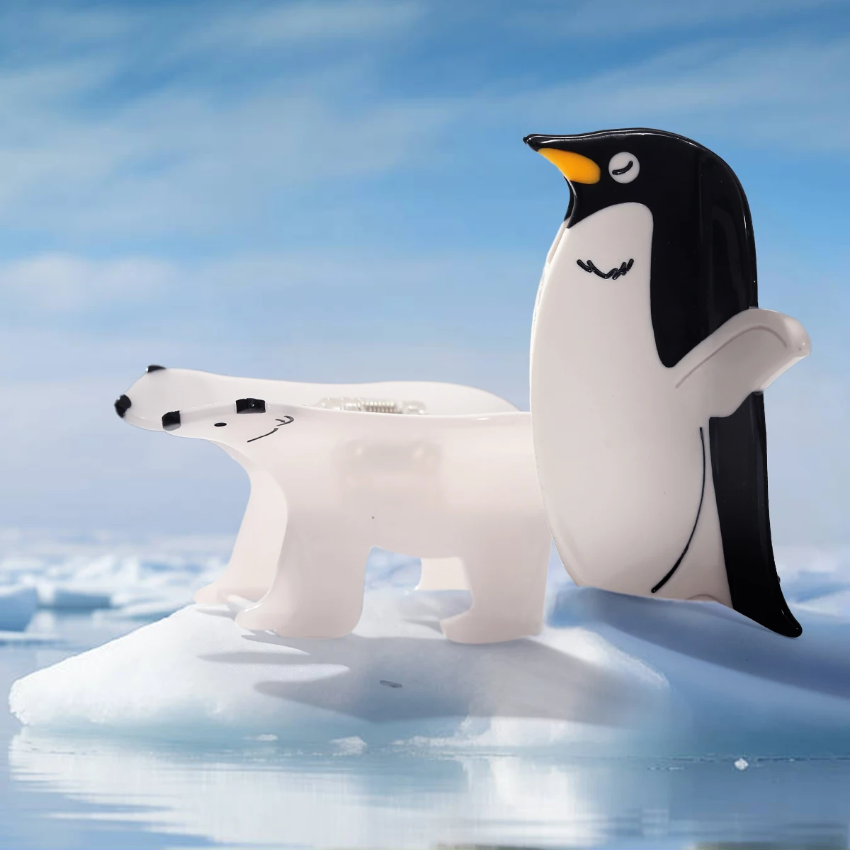 personalized acetate little girl decorative cute hair claws penguin polar bear hair claws