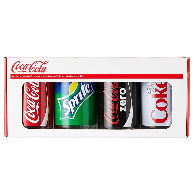 330ml cola beer can shaped glasses coke can glass cup with custom decal logo