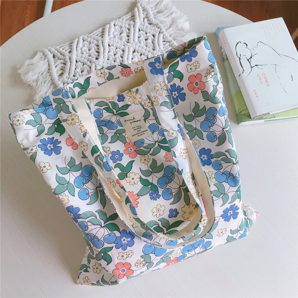 sweet retro gentle Single shoulder bag  floral cotton tote bag   women large capacity personalized canvas bag