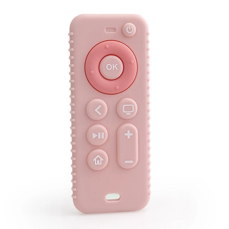 Hot Sale BPA Free Cartoon Rod Kids Cute Baby Chew Soft Silicone Teether Toy Remote Control Teething Toy