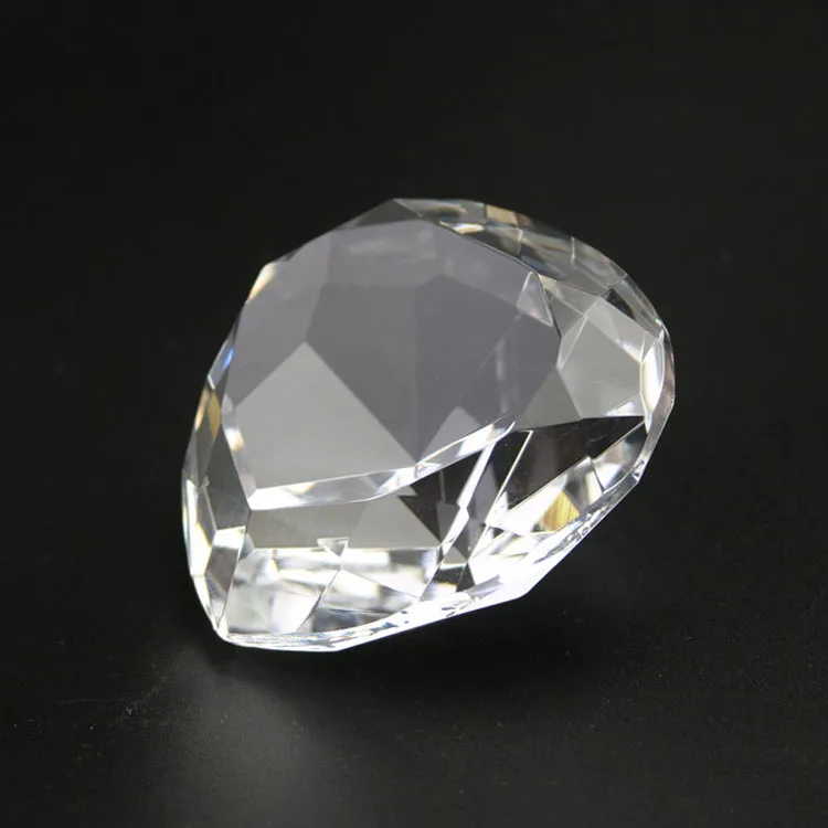 New customized 2022 Crystal diamond shaped paperweight glass large diamond custom lettering