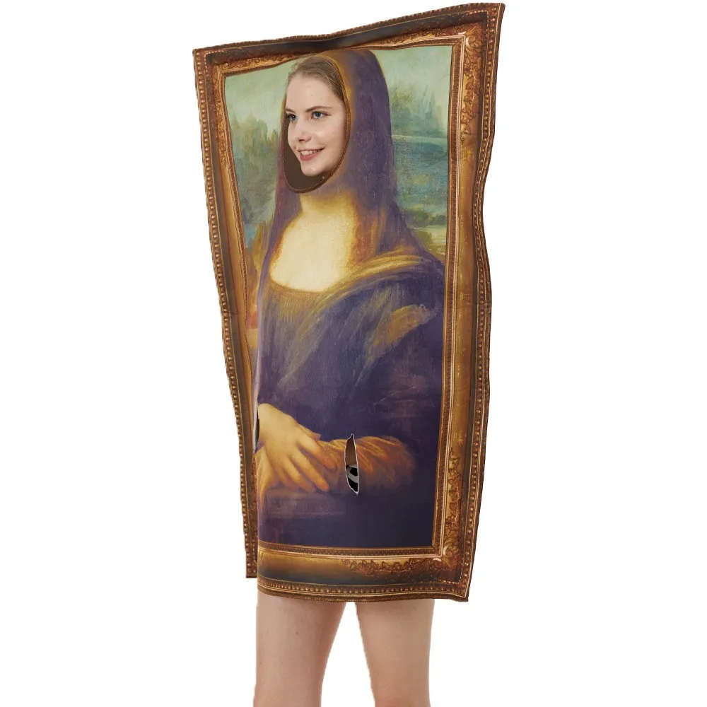 Halloween carnival cosplay costume clothes Spoof Mural Costumes Performance Mona Lisa Painting Cosplay Costumes
