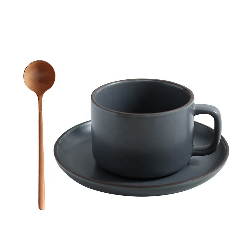 Wholesale factory luxury design reusable coffee mugs and cups with bamboo spoon