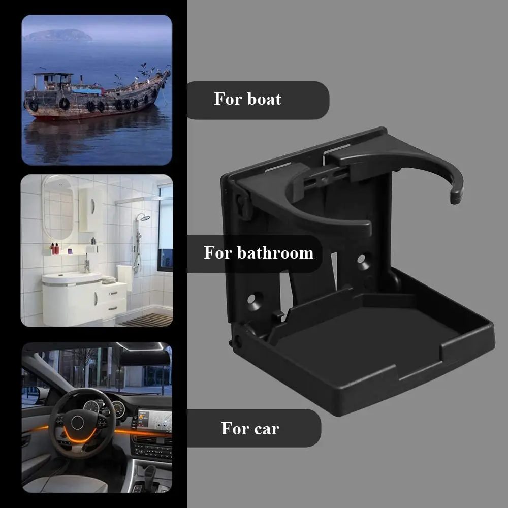 Adjustable Folding Drink Cup Holder with Screws Universal Bottle Holder for Marine Boat Caravan Car Trucks RVs Vans