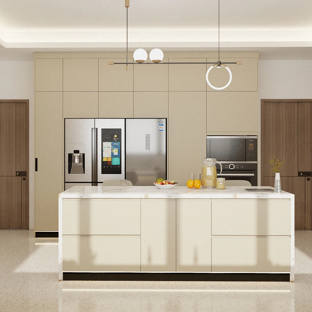 George Complete Full Set Beige  Kichen Cabinets Modern Kitchen Furniture Model Sets