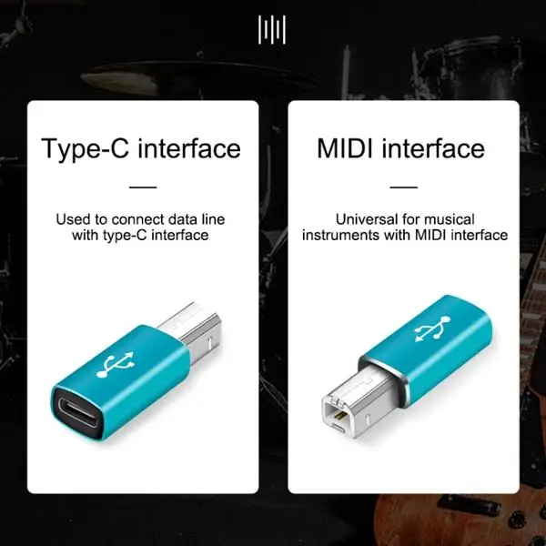 Заводской переходник с USB C «Мама» на MIDI «папа» типа для электронного пианино барабана