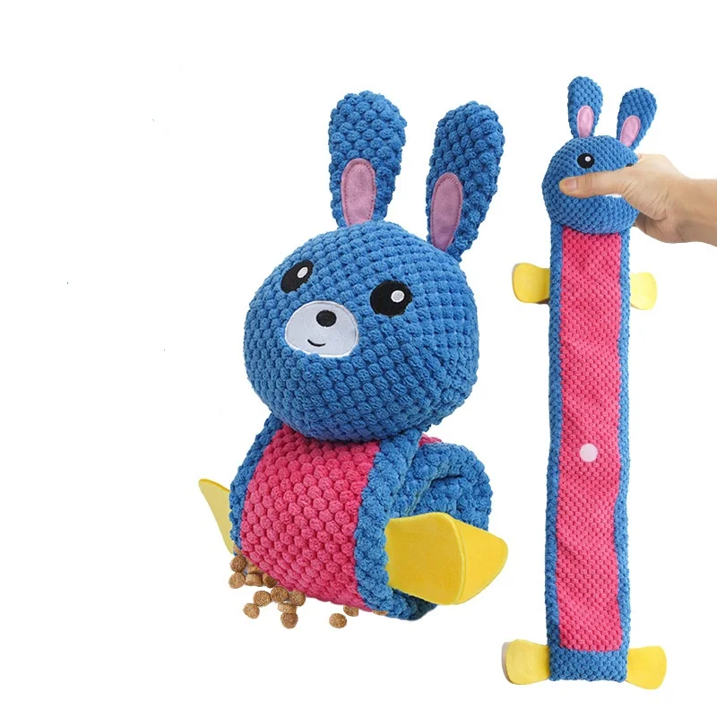 2023 Interactive Rabbit Shape Pet Feeder Dog Puzzle Toy Slow Feeder Dog Squeaky Leaking Food Toy