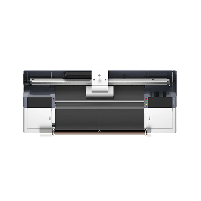 Гибридный УФ-принтер 1 8 м 2 с Ricoh Gen5 Epsonn I3200 головкой Cmyk тиснением белыми чернилами
