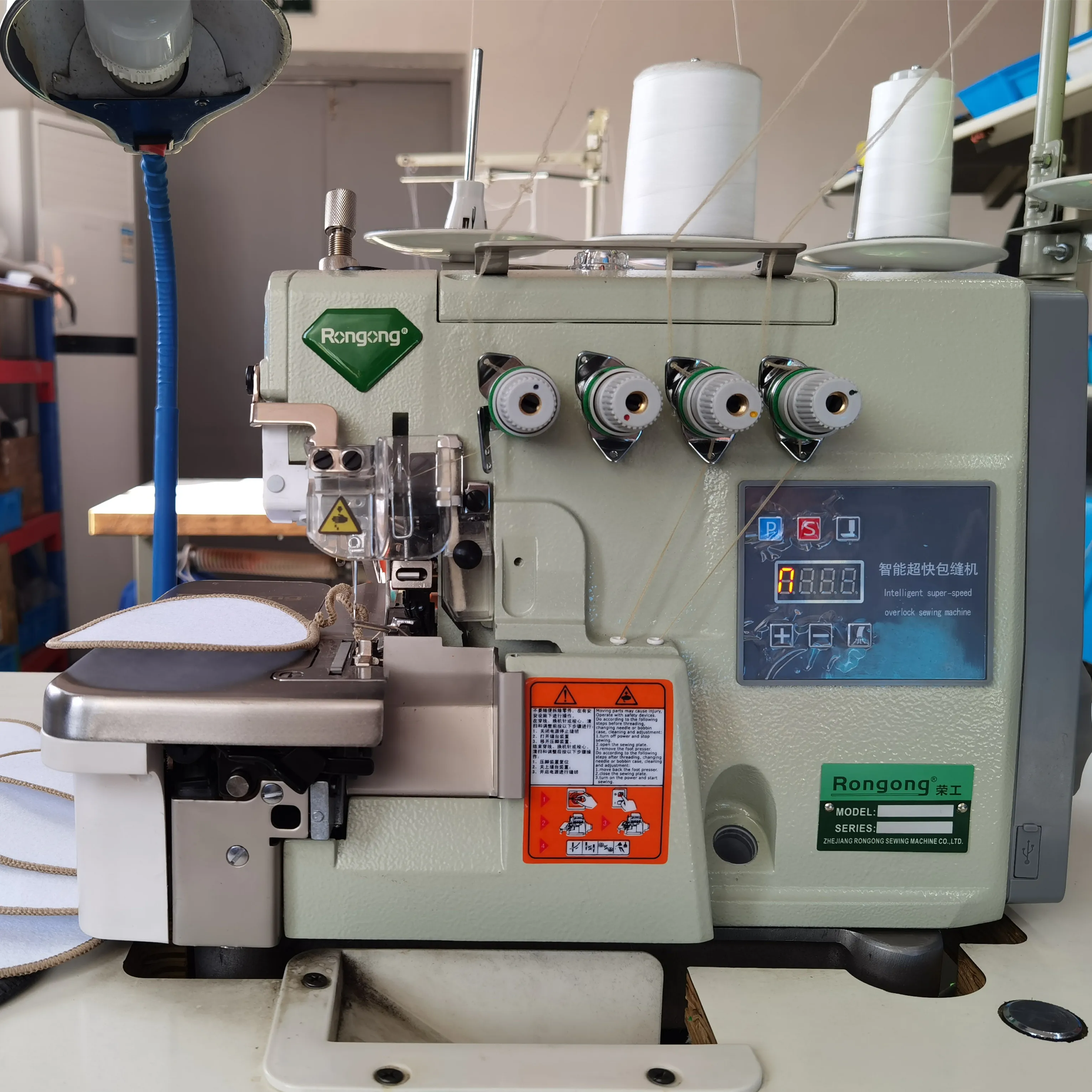 Ronmack R7-3D-MJ 3 нитки с прямым приводом полотенце оверлок Вышивка Патчи швейная