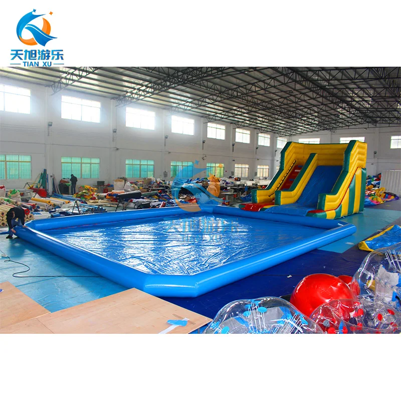 China Outdoor Commercial PVC Inflatable Water Slide Combo With Swimming Pool For Aquatic Water Park Entertainment