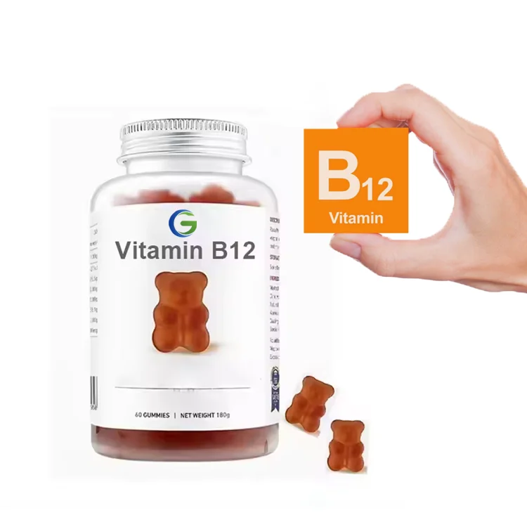 OEM Gummies Organic Green Tea Vitamin B12 Support Cellular Energy Metabolism & Healthy Skin Vitamin B12 Gummies