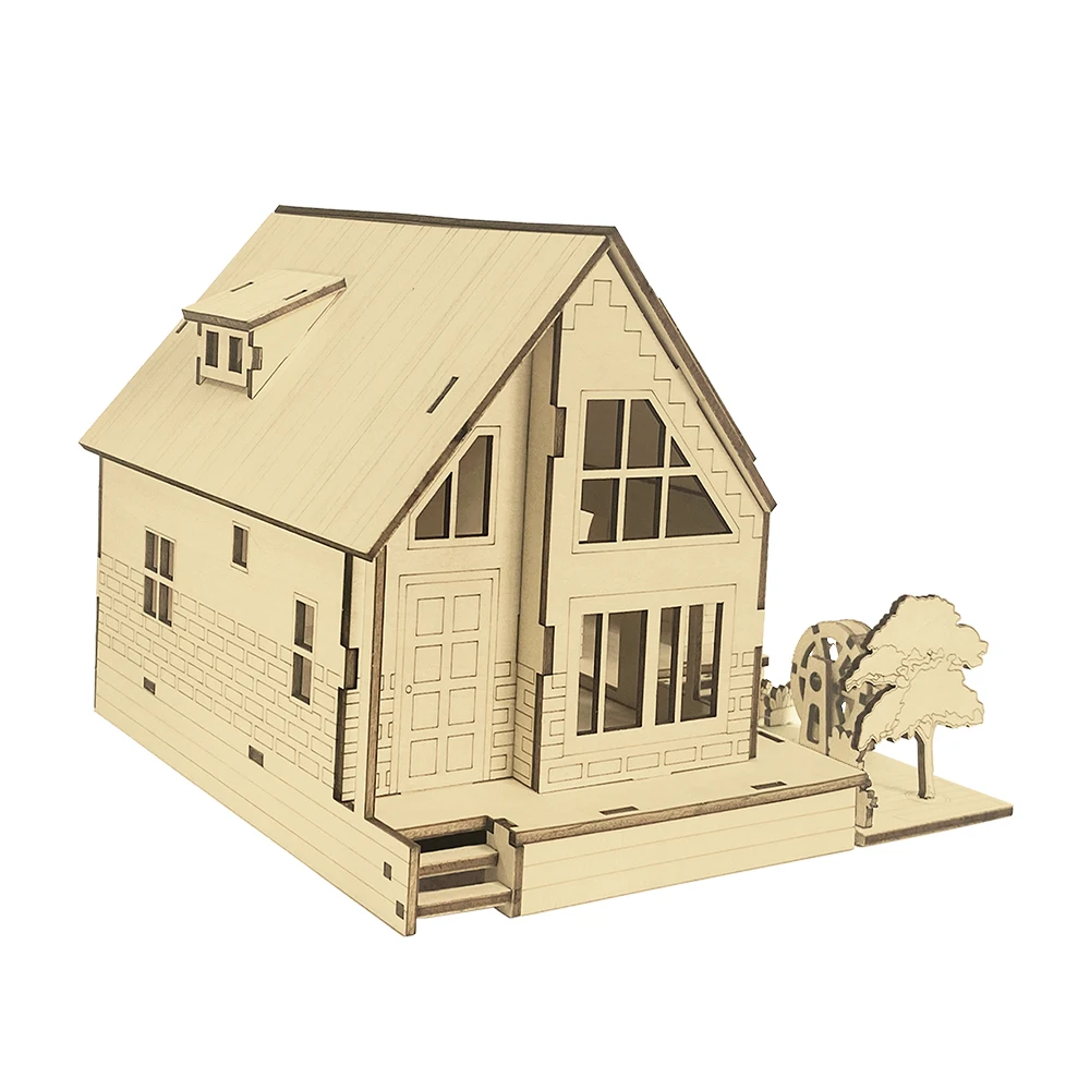 Wooden Handicraft Toys Assembly Garden Villa Souvenir Model 3d Wood Puzzle Set diy  Kids Jigsaw House Toys