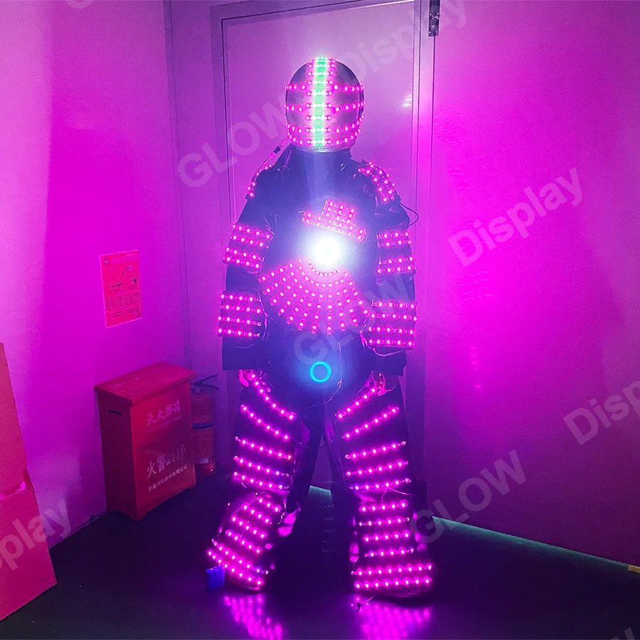 1.8M Digital LED Luminous Armor Light Up Jacket Glowing Costumes Suit Bar Nightclub Party Performance Costume