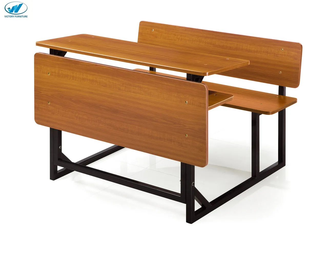 Hot sale mid of east africa type MDF table top  school classroom furniture double desk and chairs set