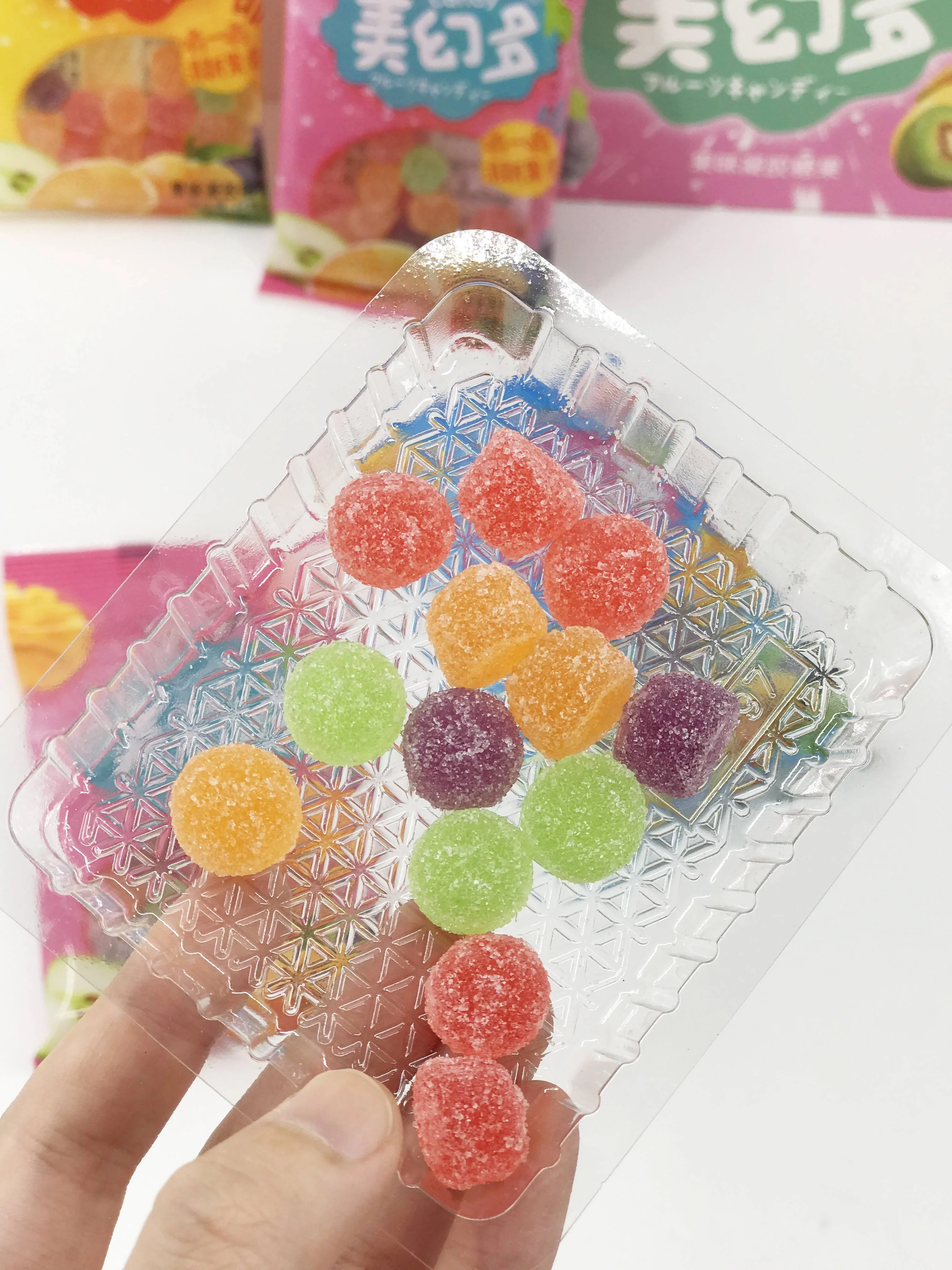 Candy gummy  fruit flavor drop shaped gummy jelly save in the bottle gummi candi