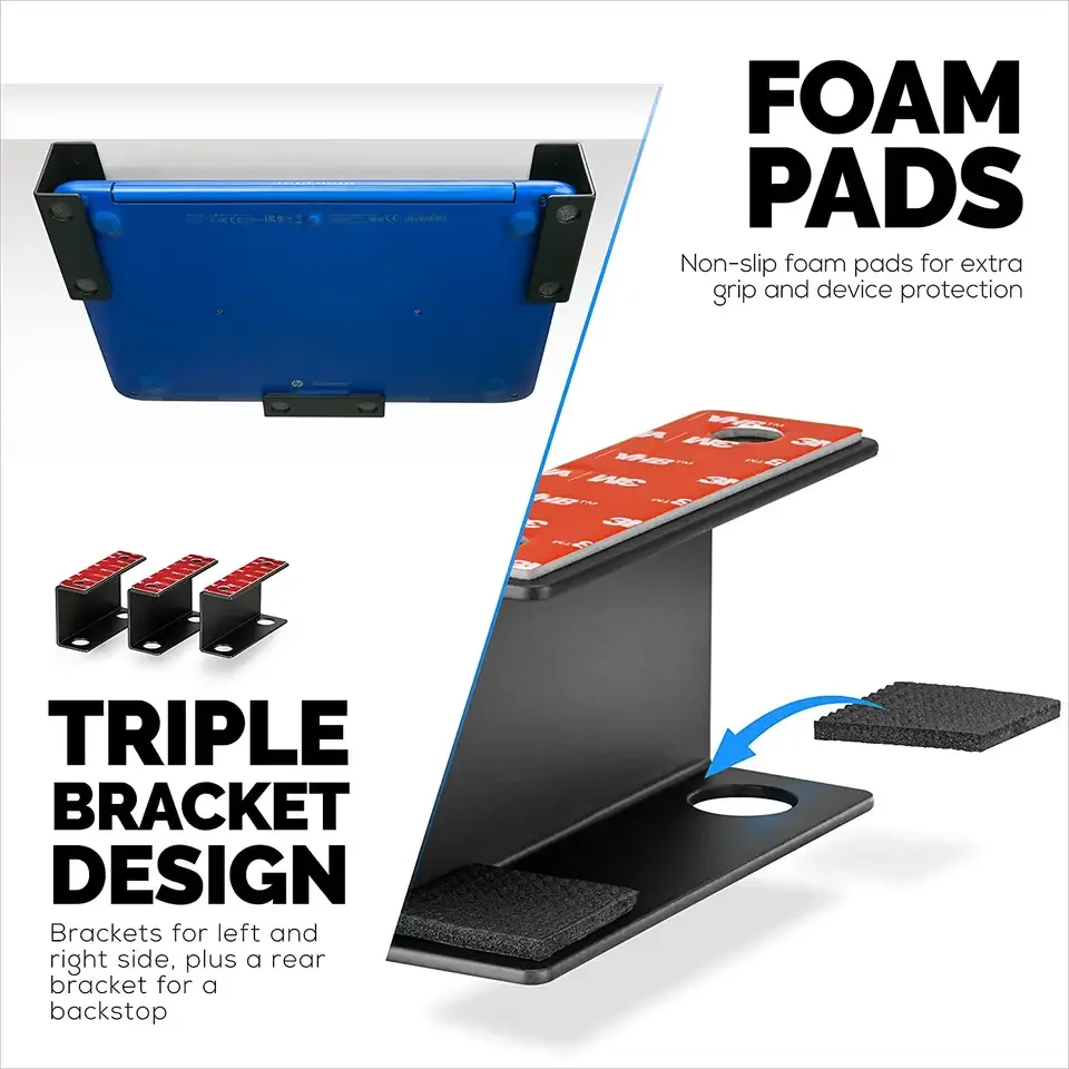 Under Desk Laptop Mount Under Desk Shelf Bracket Compatible for Laptop Keyboard Playstation