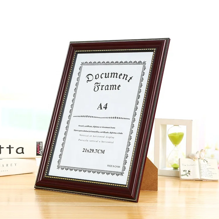 Wholesale wood frame PS foam photo frame A3/A4 wall hanging certificate picture frame