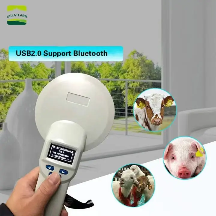 Digitization Electronic Ear Tag Identifier Rechargeable Microchip RFID Ear Tag Reader Handheld Identification Scanner