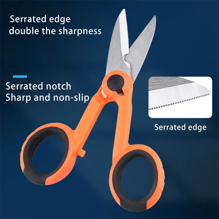 Great buy scissors optical fiber cable cutter 3CR13 stainless steel serrated edge non slip handle