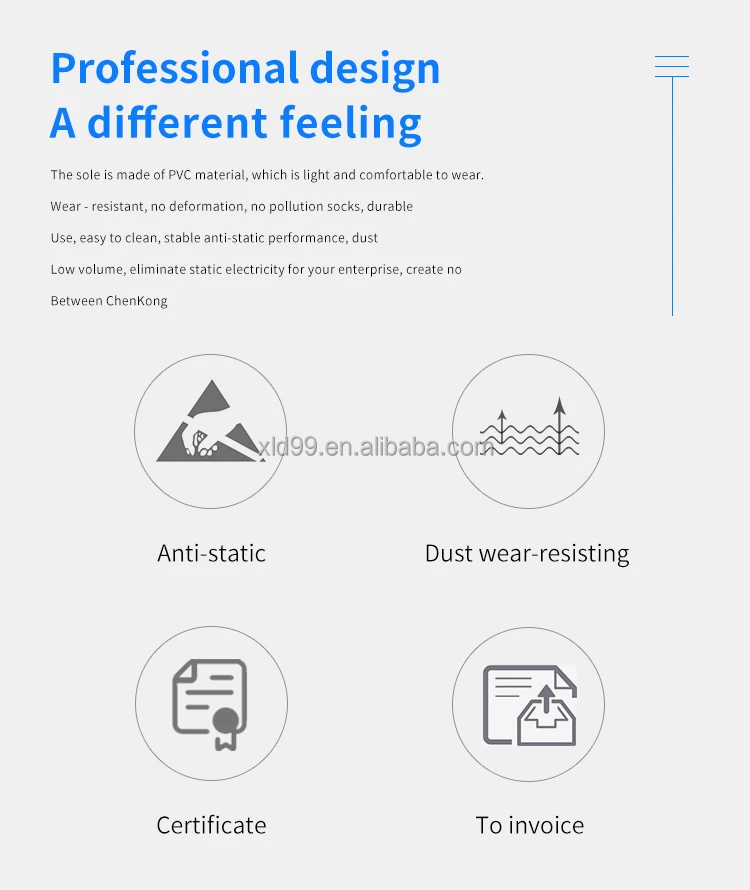 Cleanroom ESD Anti Static PVC Safety Slipper