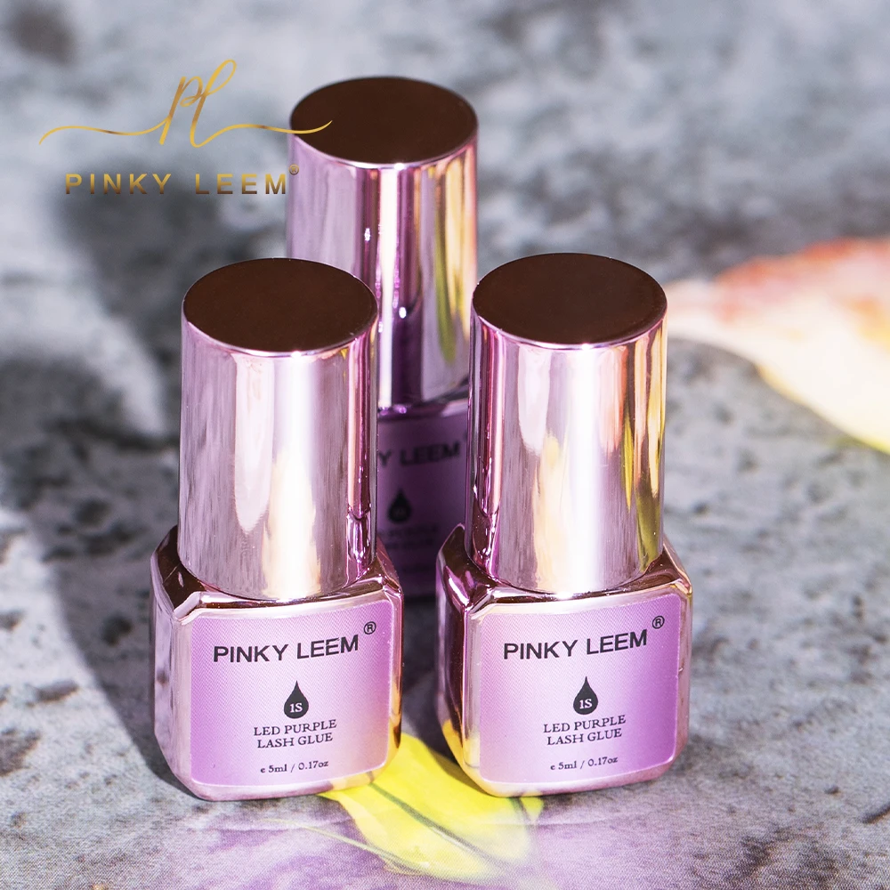 Pinky Leem Custom New Purple Lash Glue with Eyelash Extension Fast Drying Waterproof LED Light Product