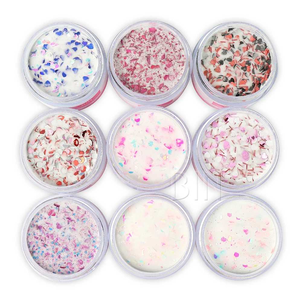BIN glitter shinning effect private label acrylic powder set for nail